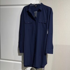 Express Deep Blue Shirt Dress